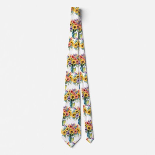 Frühlingsblumen Farbenfrohe Regenbogenfarben Krawatte (Vorderseite)