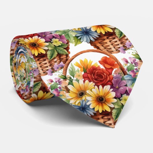 Frühlingsblumen Farbenfrohe Regenbogenfarben Krawatte (Gerollt)