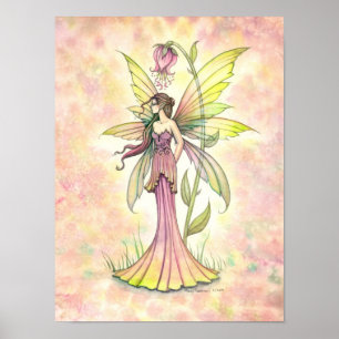 Frühlingsblumen-Feengestaltung Wasserfarben Kunst Poster