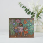 Frühlingsblumen-Feien Postkarte (Stehend Vorderseite)