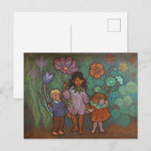 Frühlingsblumen-Feien Postkarte (Vorne/Hinten)