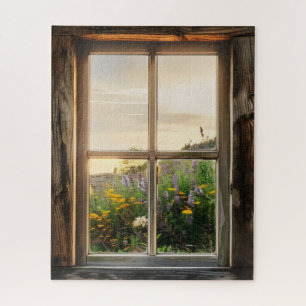 Frühlingsblumen Fensteransicht Puzzle