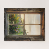 Frühlingsblumen Fensteransicht Puzzle (Horizontal)