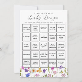 Frühlingsblumen Finden Sie die Baby Bingo Game Car Einladung