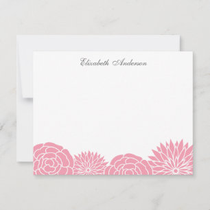 Frühlingsblumen Flache Dankeskarten {rosa} Einladung