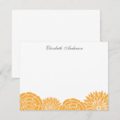 Frühlingsblumen flatter Dankeschön-Notizen {orange Einladung (Vorne/Hinten)