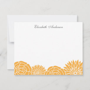 Frühlingsblumen flatter Dankeschön-Notizen {orange Einladung