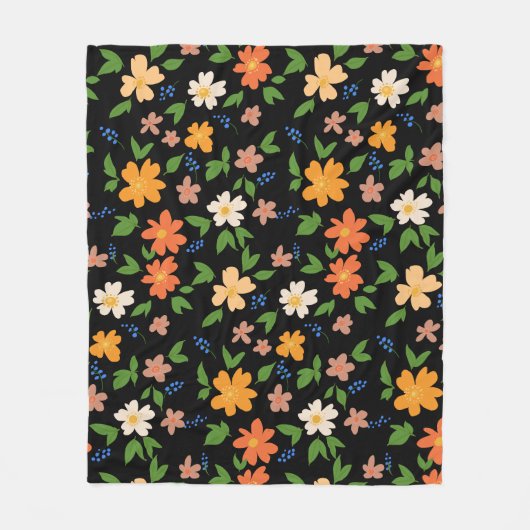 Frühlingsblumen Fleecedecke (Vorderseite)