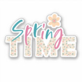 Frühlingsblumen floraler TEXT Sticker (Vorderseite)