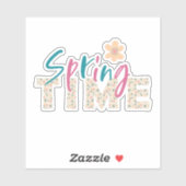 Frühlingsblumen floraler TEXT Sticker (Blatt)