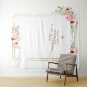 Frühlingsblumen Foto Stand Erstgeburtstag Taufe Wandteppich (Beispiel (Horizontal))