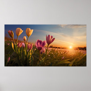 Frühlingsblumen für den Valentinstag Poster