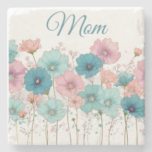Frühlingsblumen für Mama im Vintage-Stil Steinuntersetzer