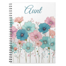 Frühlingsblumen für Tante im Vintage-Stil Notizblock