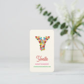 Frühlingsblumen Garden Chic Monogram Y Visitenkart Visitenkarte (Stehend Vorderseite)