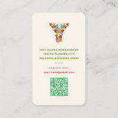 Frühlingsblumen Garden Chic Monogram Y Visitenkart Visitenkarte (Rückseite)