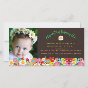 Frühlingsblumen Garden Girl Birthday Foto Card