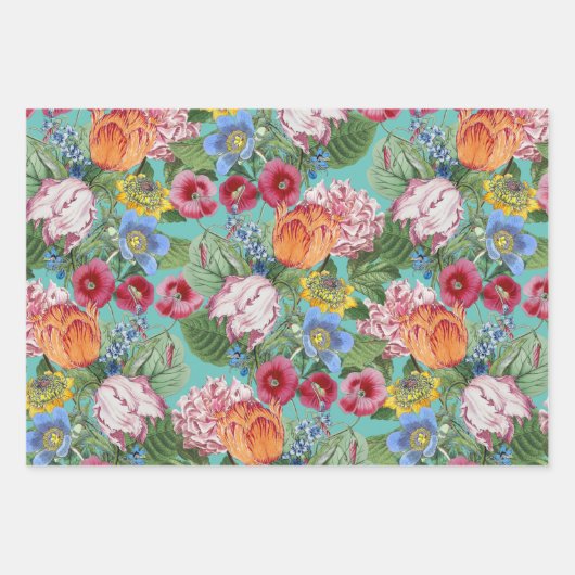 Frühlingsblumen Garten Geschenkpapier Set (Vorderseite)