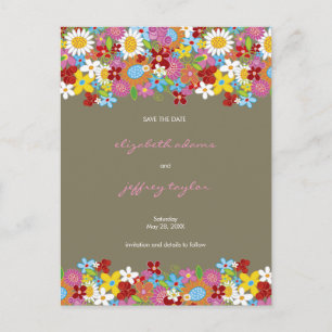 Frühlingsblumen-Garten Save-The-Date-Postkarte Ankündigungspostkarte
