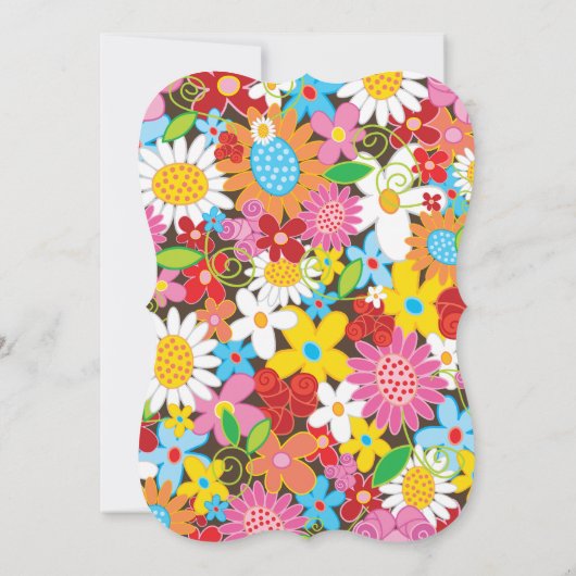 Frühlingsblumen Garten Whimsical Wedite Einladung (Rückseite)