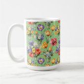 Frühlingsblumen Gartenweide Grün Mit Monogramm Kaffeetasse (Links)