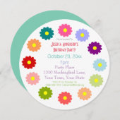 Frühlingsblumen Geburtstag Einladung (Vorne/Hinten)