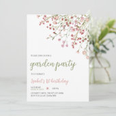 Frühlingsblumen Geburtstag Einladung (Stehend Vorderseite)