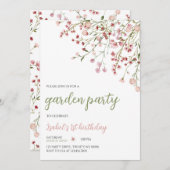 Frühlingsblumen Geburtstag Einladung (Vorne/Hinten)