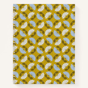 Frühlingsblumen - gelb, blau und weiß notizblock