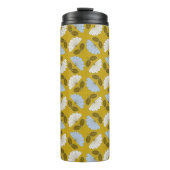 Frühlingsblumen - gelb, blau und weiß thermosbecher (Vorderseite)