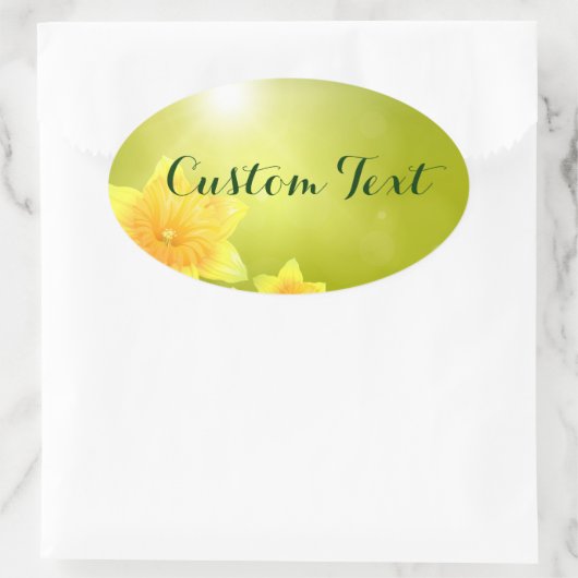 Frühlingsblumen Gelbe Daffodien Ovaler Aufkleber (Tasche)