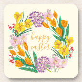 Frühlingsblumen Gelbe Osterblumentuppe zeichnend Getränkeuntersetzer (Vorderseite)