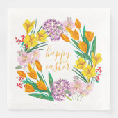 Frühlingsblumen Gelbe Osterblumentuppe zeichnend Serviette (Vorderseite)
