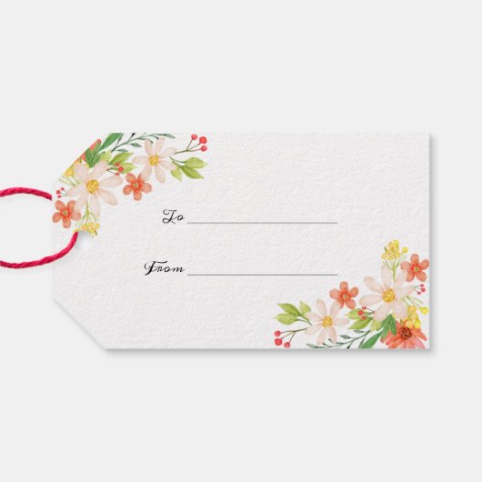 Frühlingsblumen Geschenkanhänger (Rückseite Horizontal)