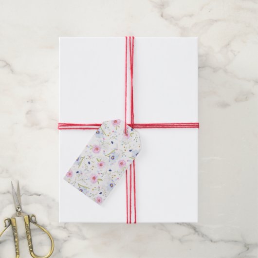 Frühlingsblumen-Geschenkanhänger Geschenkanhänger (Mit Garn)