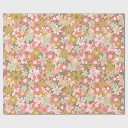 Frühlingsblumen Geschenkpapier (Flach)