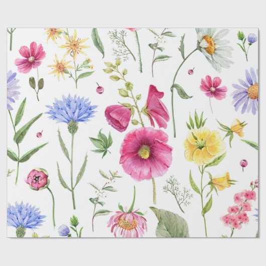 Frühlingsblumen Geschenkpapier (Flach)