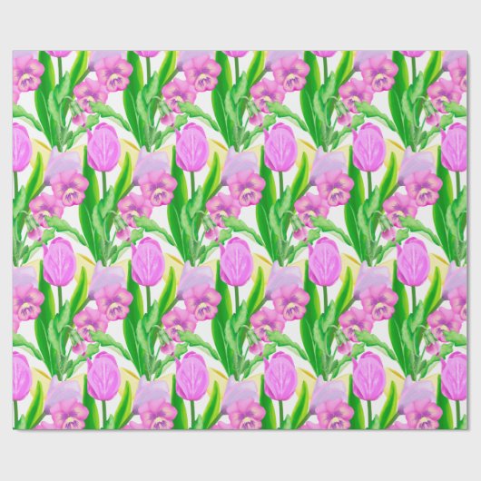 Frühlingsblumen Geschenkpapier (Flach)