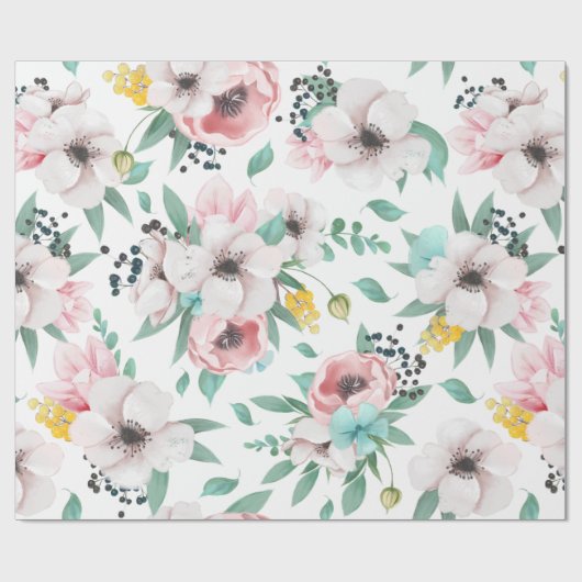 Frühlingsblumen Geschenkpapier (Flach)