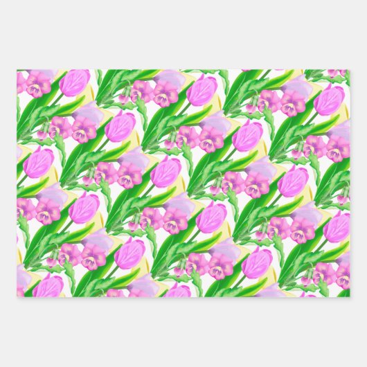 Frühlingsblumen Geschenkpapier Set (Vorderseite 3)