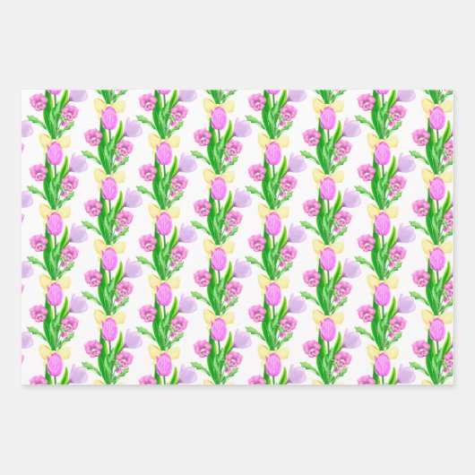 Frühlingsblumen Geschenkpapier Set (Vorderseite 2)