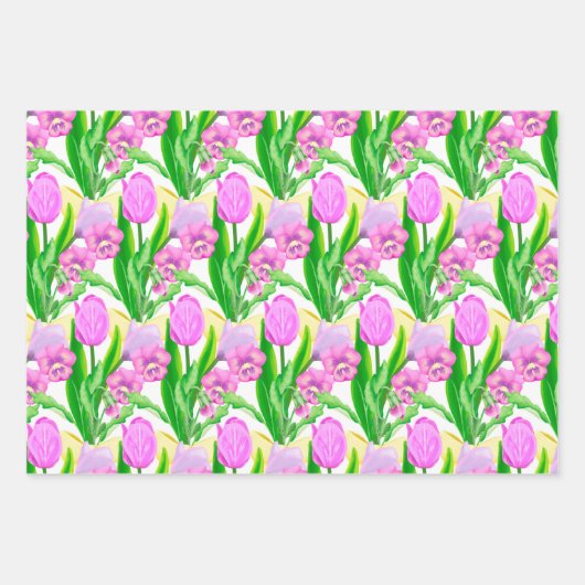 Frühlingsblumen Geschenkpapier Set (Vorderseite)