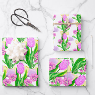 Frühlingsblumen Geschenkpapier Set