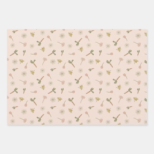 Frühlingsblumen Geschenkpapier Set (Vorderseite)