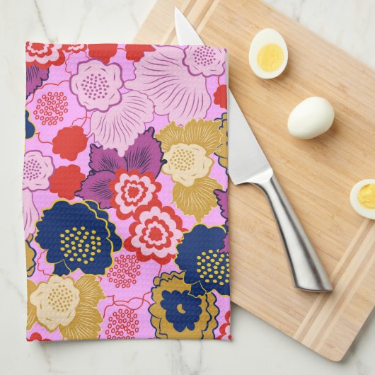 Frühlingsblumen Geschirrtuch (Viertel Falte)