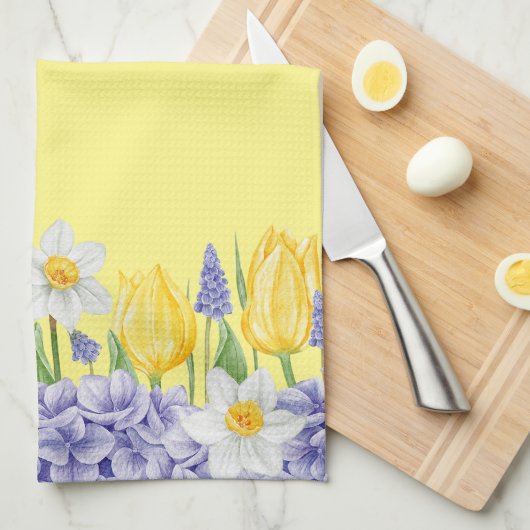 Frühlingsblumen geschirrtuch (Viertel Falte)