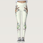 Frühlingsblumen Giraffe Leggings - Custom Colors (Vorderseite)
