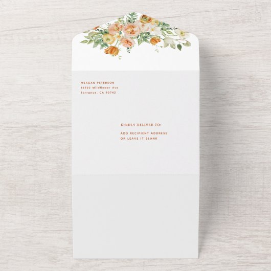 Frühlingsblumen Girl Baby Dusche All In One Einladung (Außenbereich)