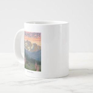 Frühlingsblumen - Glacier-Nationalpark, MT Jumbo-Tasse