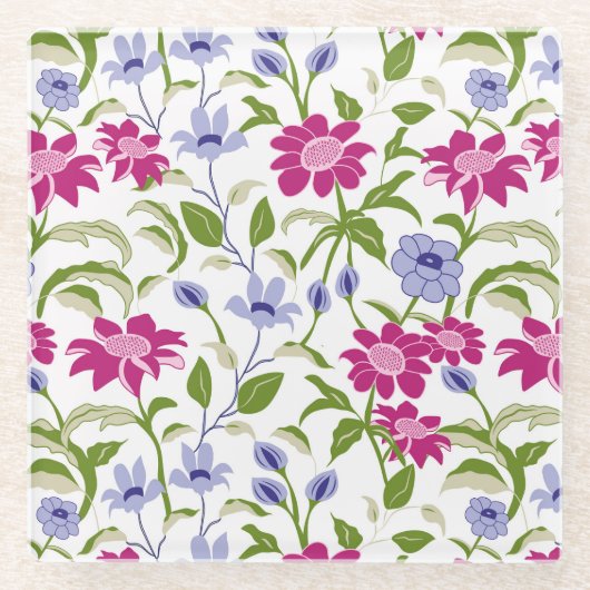 Frühlingsblumen Glasuntersetzer (Vorderseite)